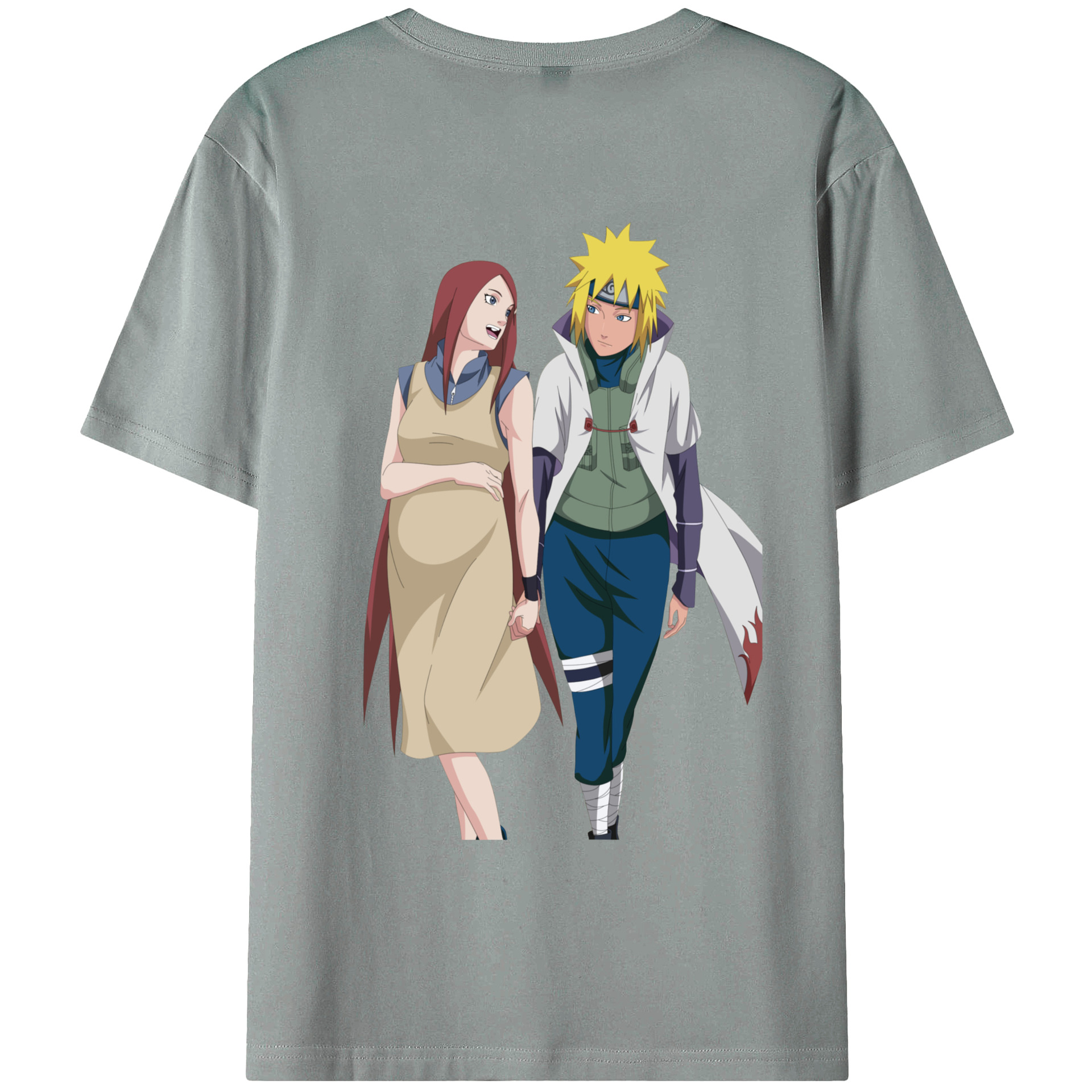 （画像用） NARUTO -ナルト- 波風 ミナト Namikaze Minato 綿100％ メンズ半袖Tシャツ（バックプリント） 通気性